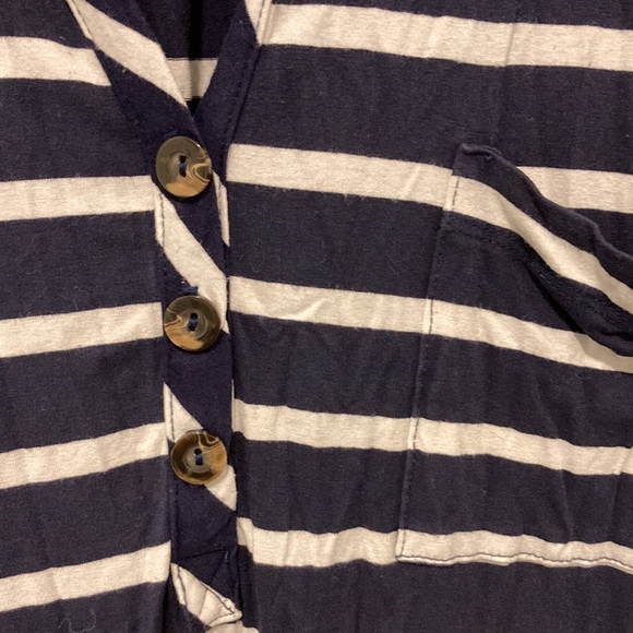 LAMADE Super Soft Striped Navy and White Medium Dress or Coverup Chest Pocket - Picture 6 of 6